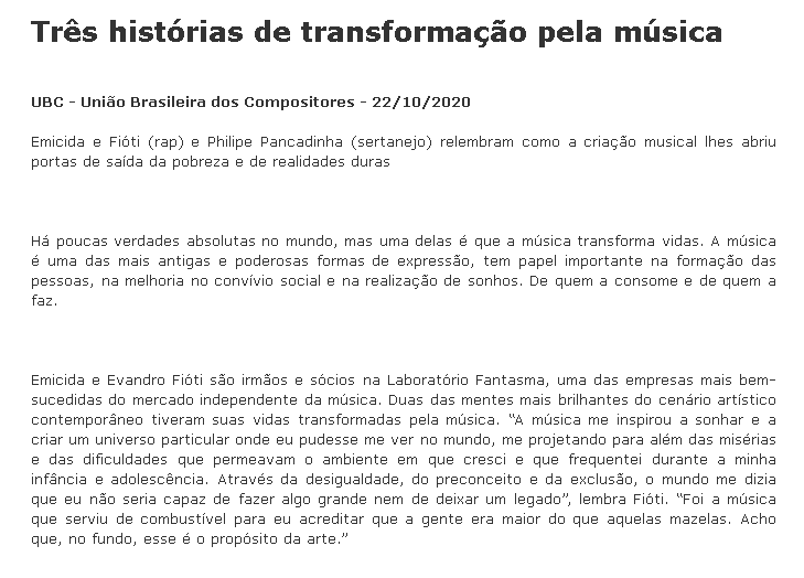 Três músicas e suas histórias